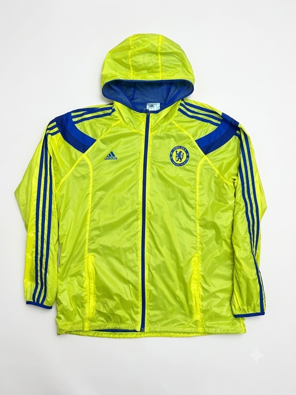 Adidas Chelsea Neon Yellow Hooded Windbreaker Jacket